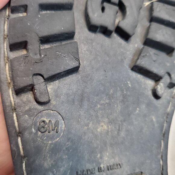 Ugg Black Leather Cavalari Gothic Biker Luxury Punk Moto Pull On Ankle Boots 8 - Picture 14 of 14